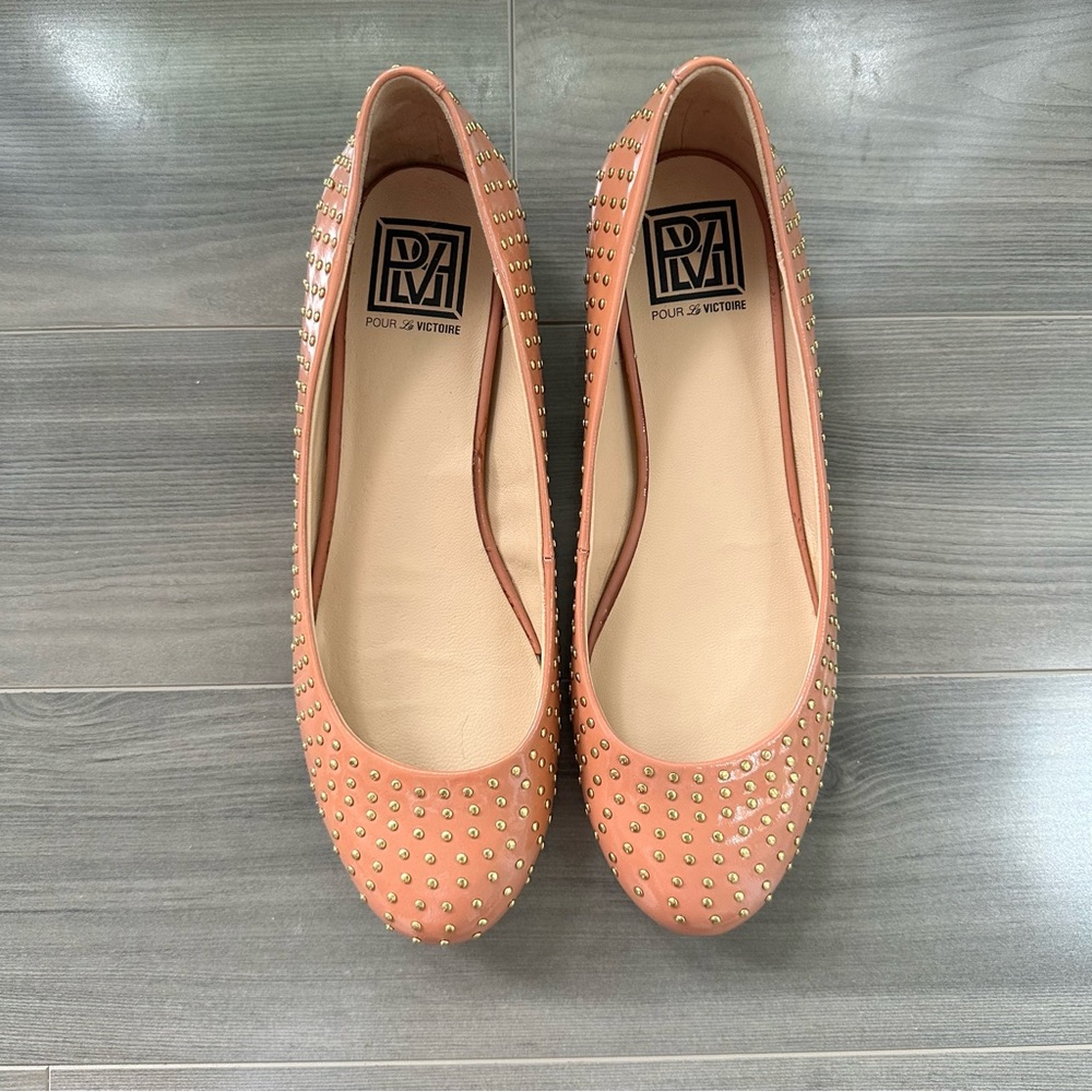 NEW Pour La Victoire Studded Flats, Size 8